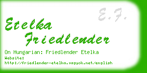 etelka friedlender business card